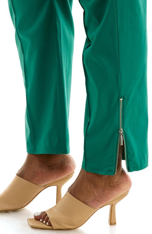 Nina Leonard Millien Zip Ankle Pants In Green