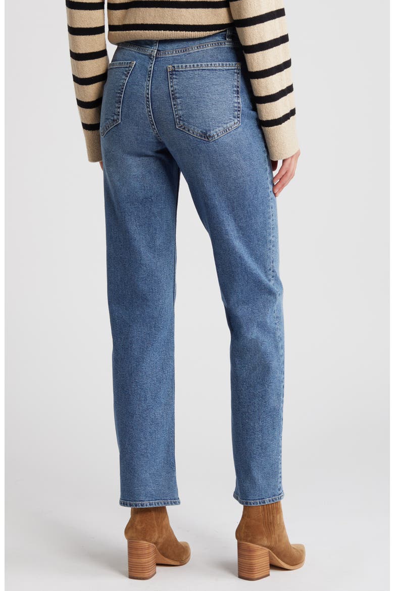The Topanga High Waist Ankle Straight Leg Jeans, Alternate, color, BLUE STONE