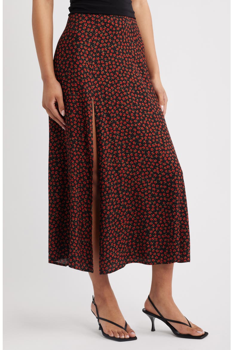 Zoe Side Slit Midi Skirt, Main, color, ROWAN