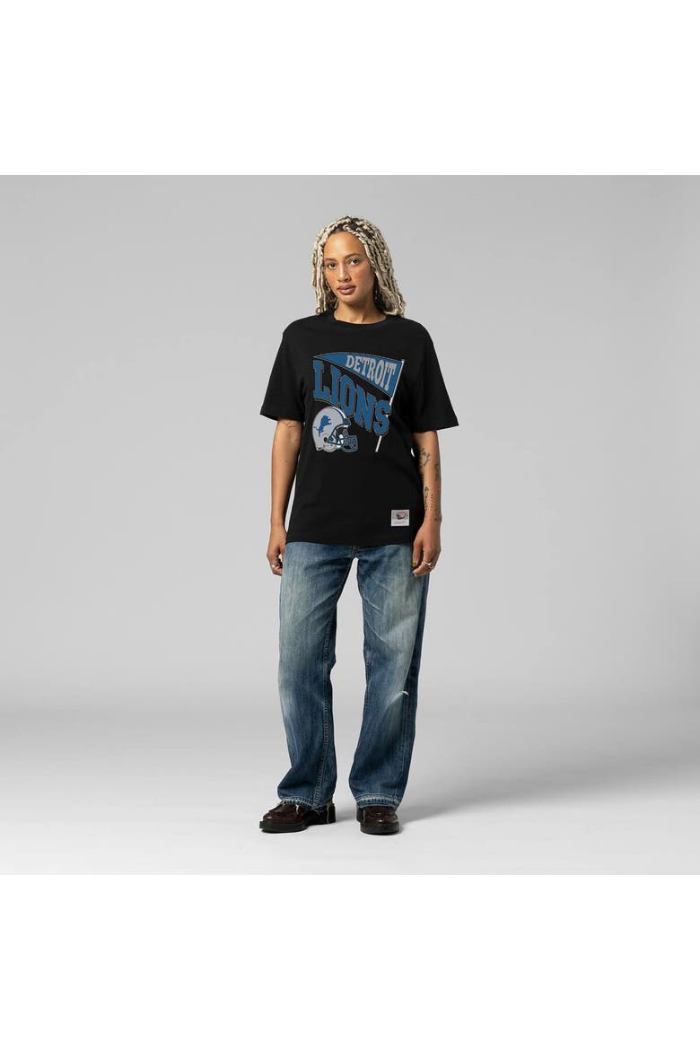 Women's Mitchell & Ness  Black Detroit Lions Team Dynamic Boyfriend T-Shirt, Alternate, color, Black