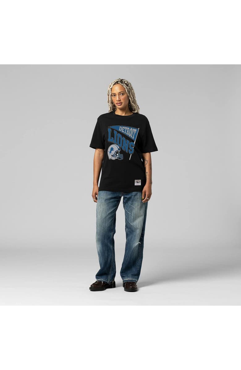Mitchell & Ness Women's Mitchell & Ness  Black Detroit Lions Team Dynamic Boyfriend T-Shirt, Alternate, color, Black