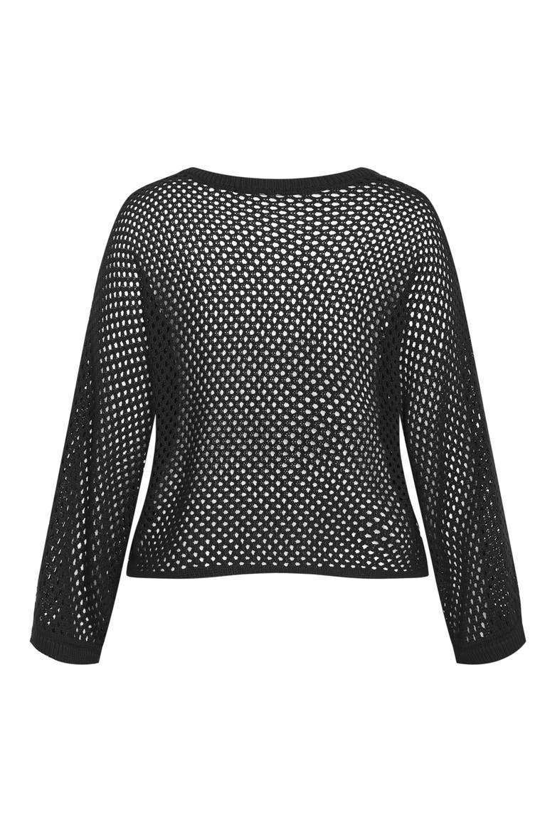Open Stitch Sweater, Alternate, color, BLACK