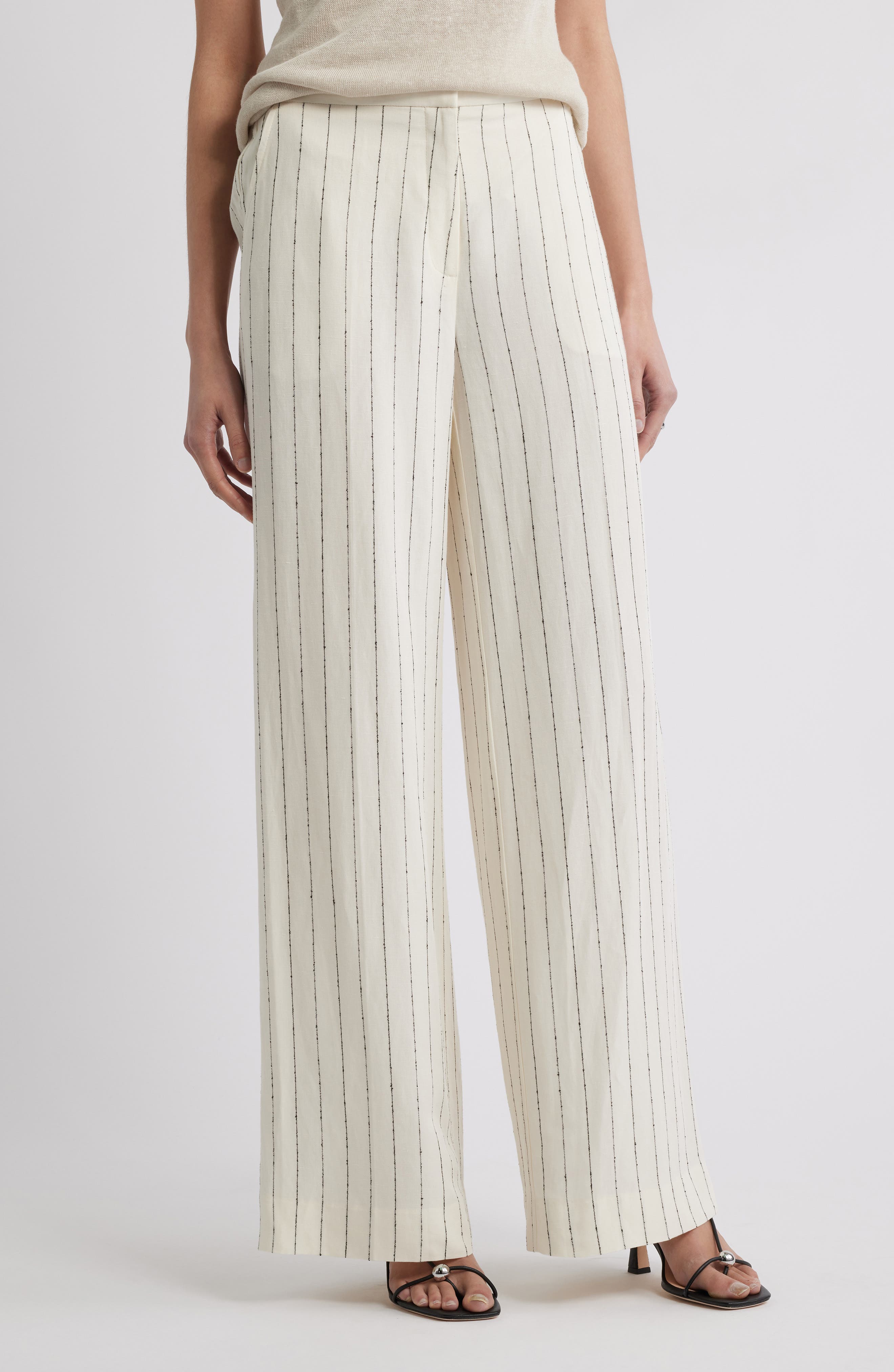 Nordstrom The Lennox Pinstripe Wide Leg Trousers
