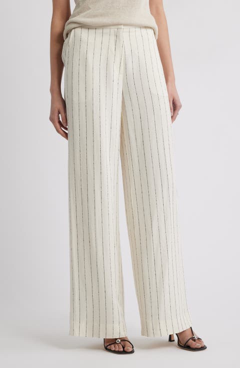 The Lennox Pinstripe Wide Leg Trousers