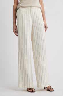 Nordstrom The Lennox Pinstripe Wide Leg Trousers