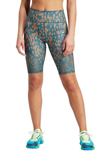 Adidas By Stella Mccartney Print Bike Shorts In Multi