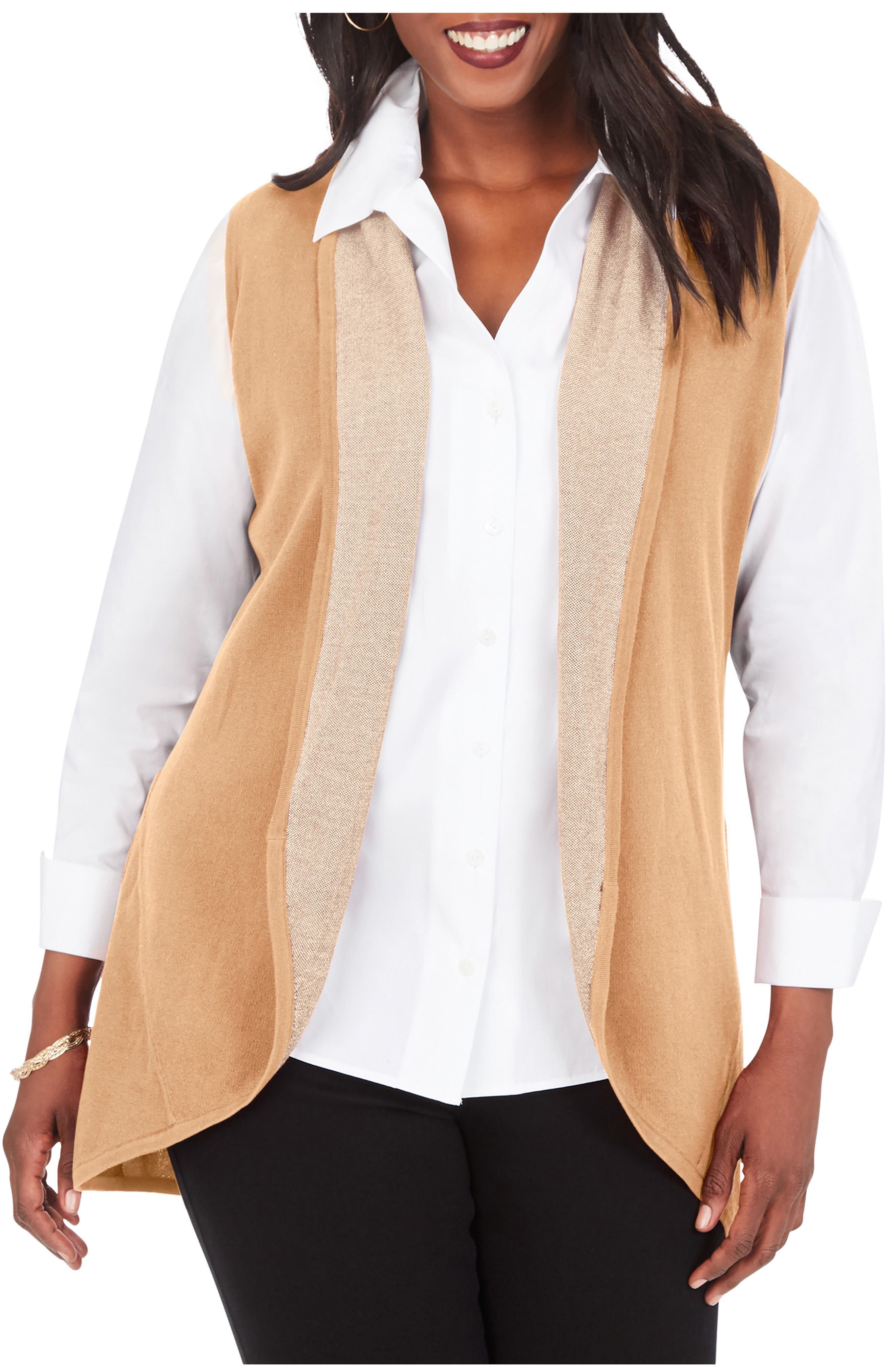 Foxcroft Ryland Bird's Eye Jacquard Vest (Women) | Nordstrom