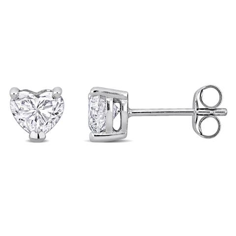 Lab-Grown Diamond Heart Stud Earrings 14k