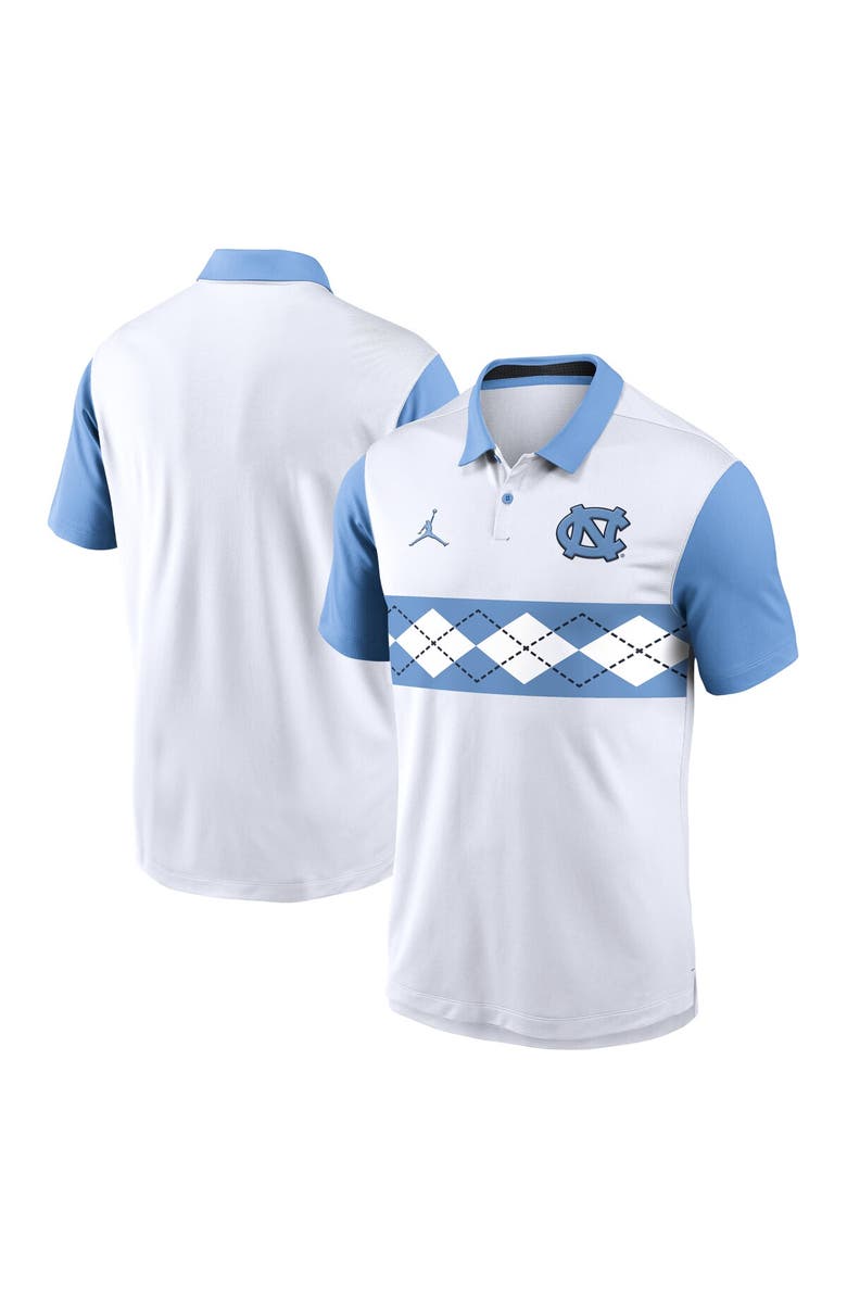 Jordan Brand Men's Jordan Brand White North Carolina Tar Heels Primetime Campus Vapor Performance Polo, Main, color,