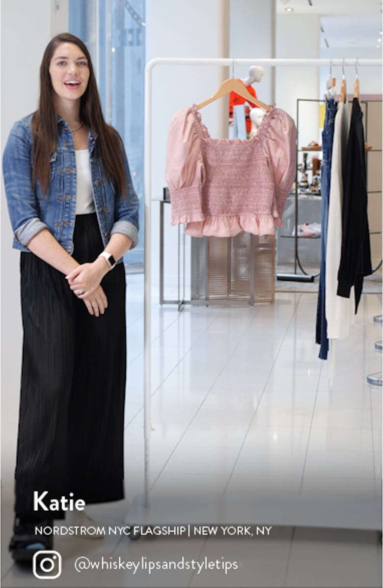 Simona Puff Sleeve Smocked Top, sales video thumbnail