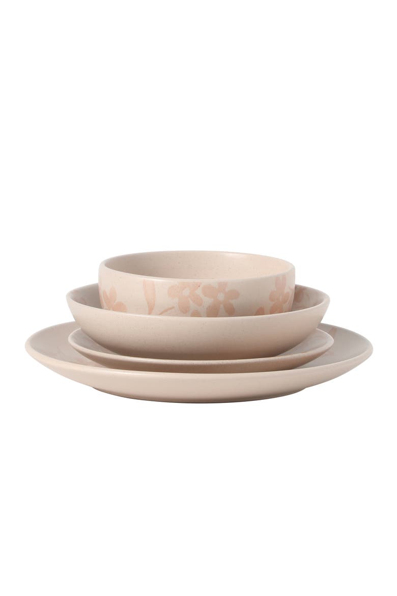 Admiral Hall 16-Piece Floral Stoneware Dinnerware Set, Alternate, color, Pink