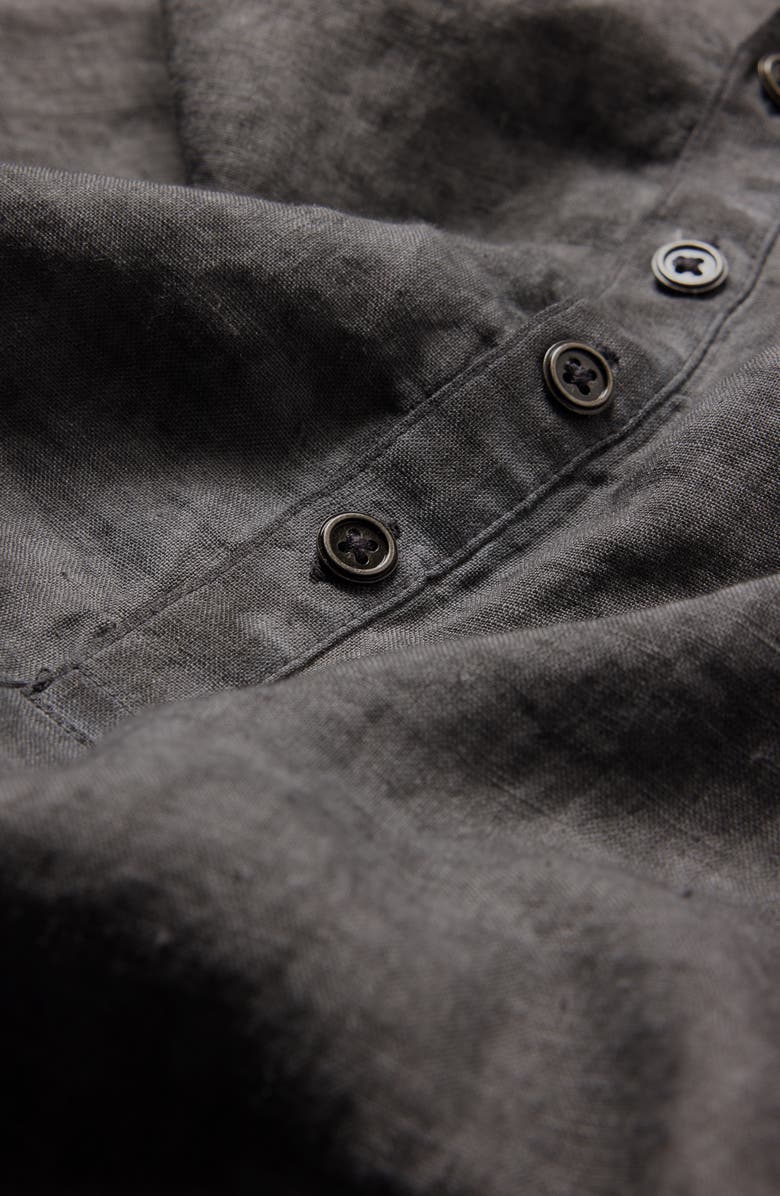 John Varvatos Dyer Regular Fit Linen Henley Shirt, Alternate, color,