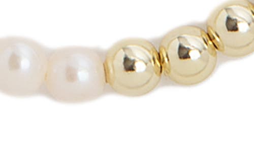 Argento Vivo Sterling Silver Cultured Pearl & Ball Bead Bracelet In Gold