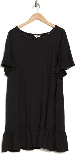 Ruffle Trim Jersey Dress