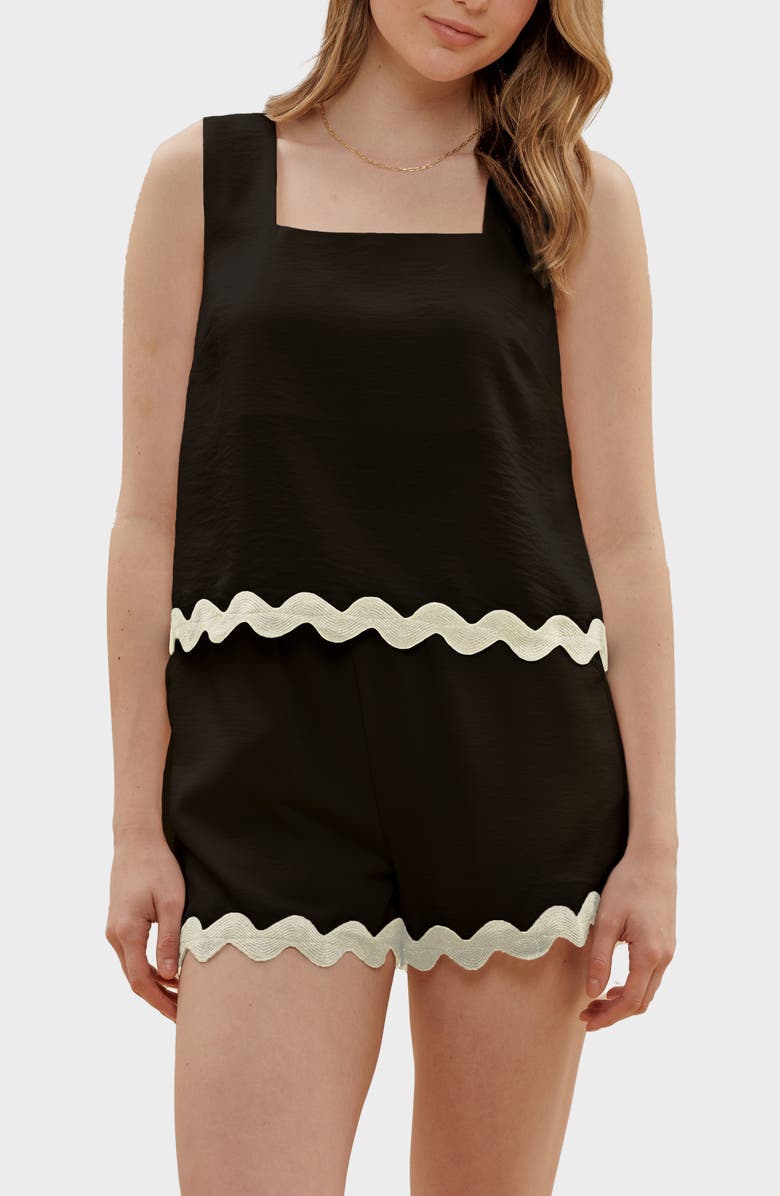 Blu Pepper Rickrack Trim Tank & Shorts Set, Main, color, 