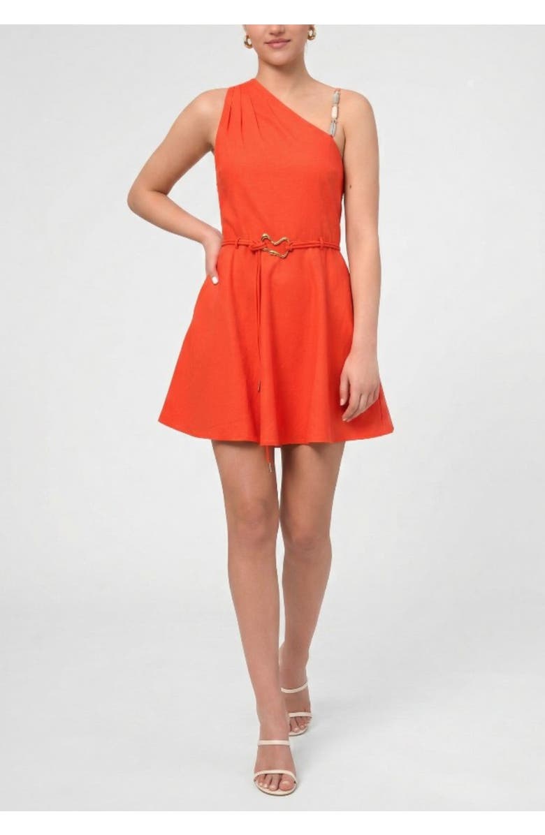 RACHEL Rachel Roy Elara Fit and Flare Mini Dress, Main, color, Bright Orange