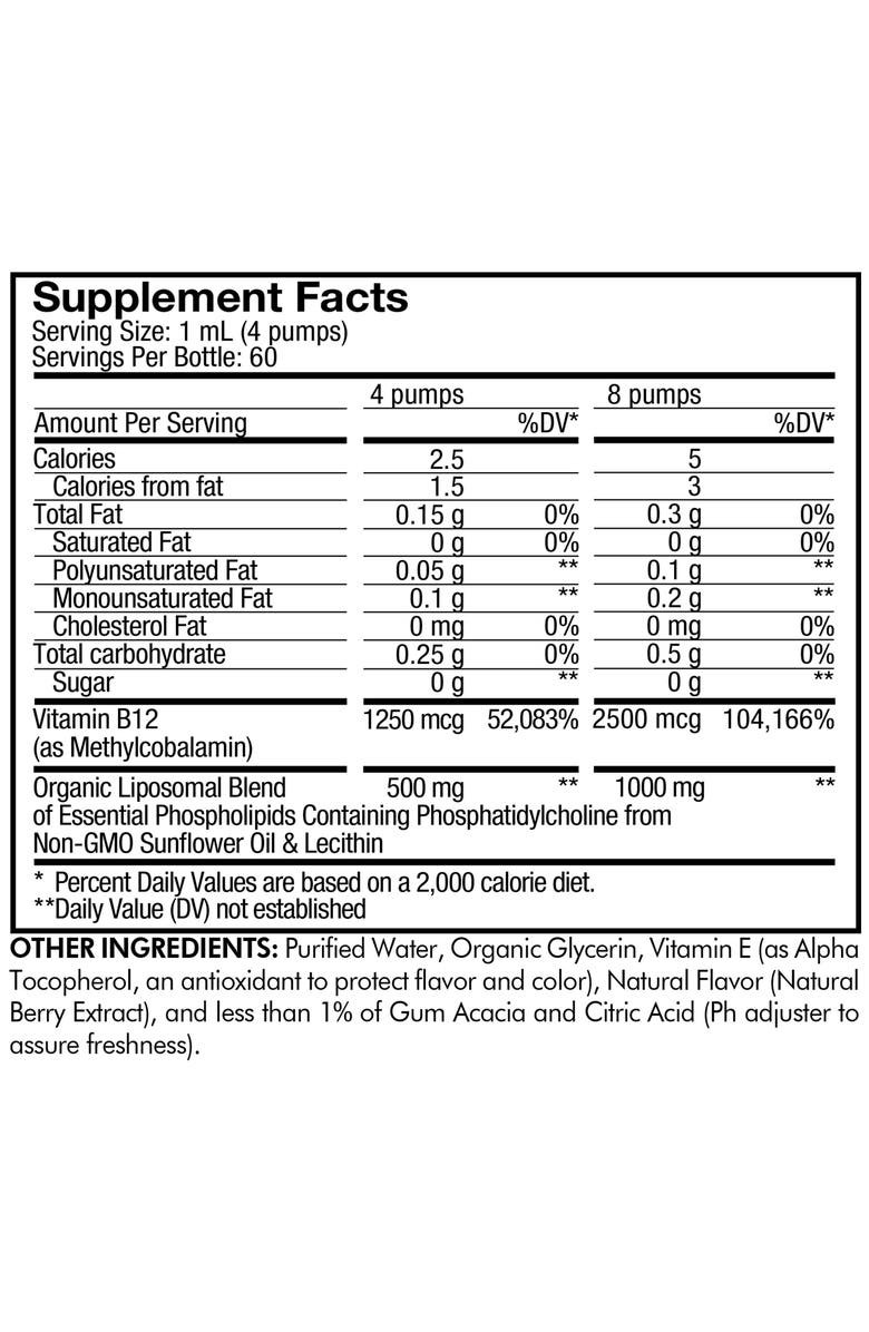 Codeage Liposomal Vitamin B12 Liquid Supplement, Alternate, color,