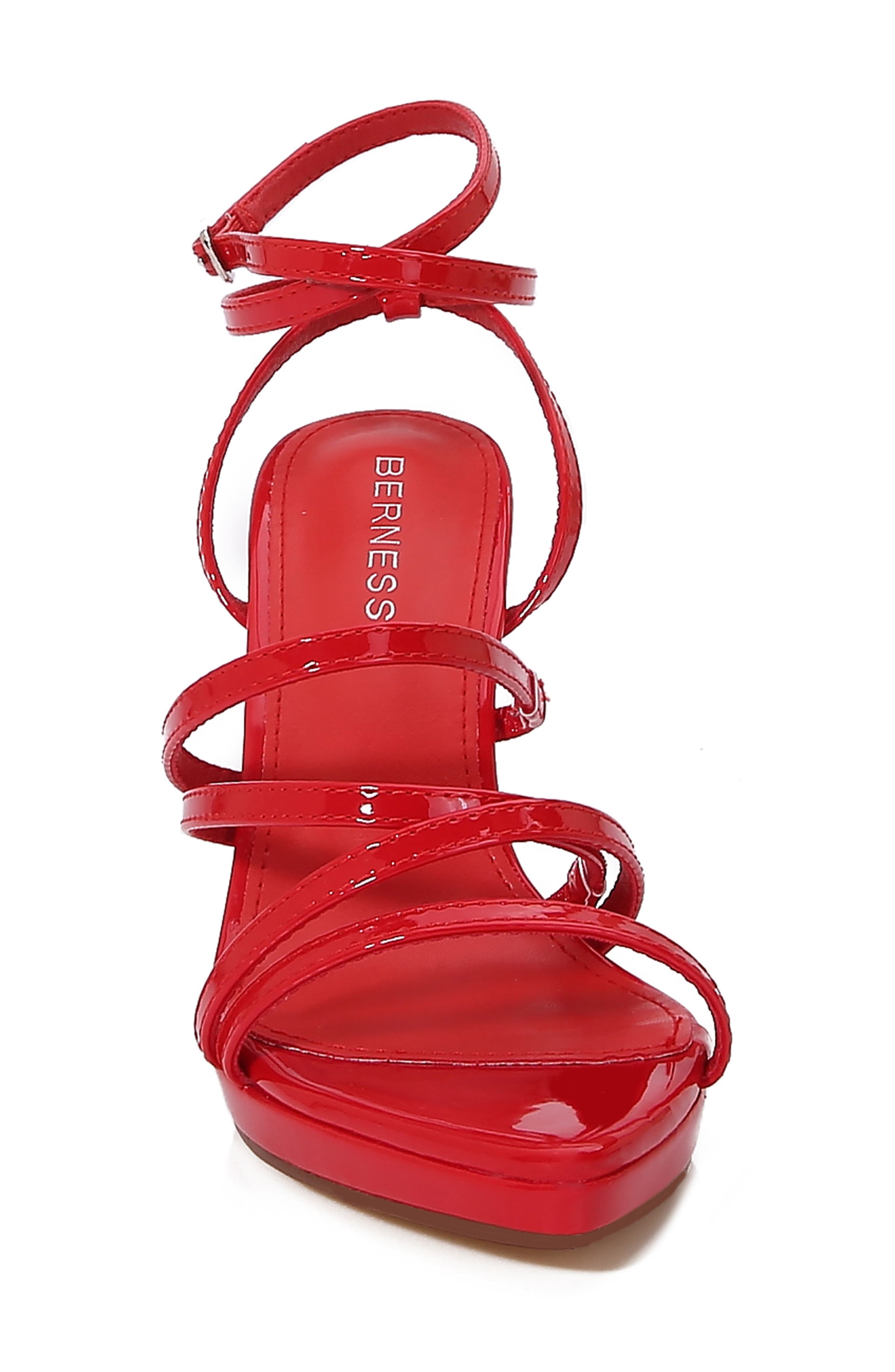 Herlinsa Ankle Strappy Stiletto Sandal, Alternate, color, RED