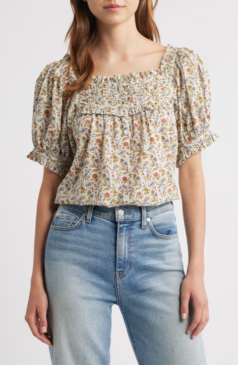 Farley Floral Peasant Top