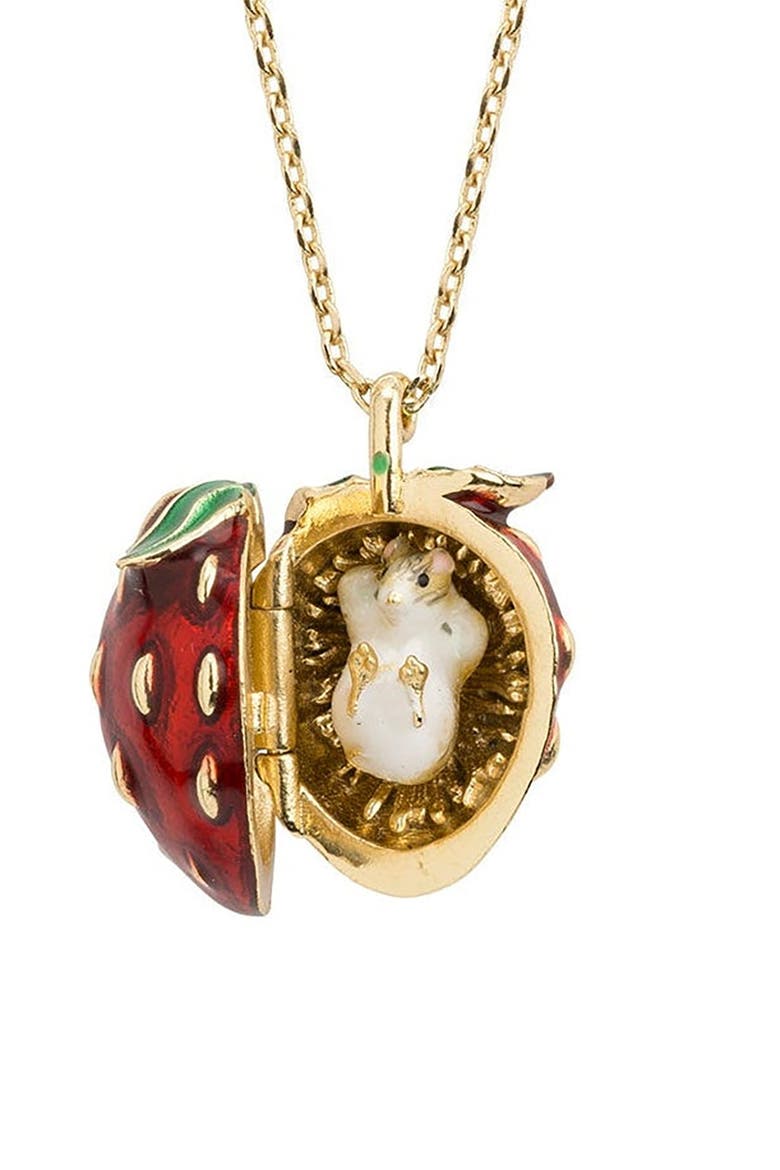 Strawberry & Mouse Locket, Main, color, Strawberry & Mouse
