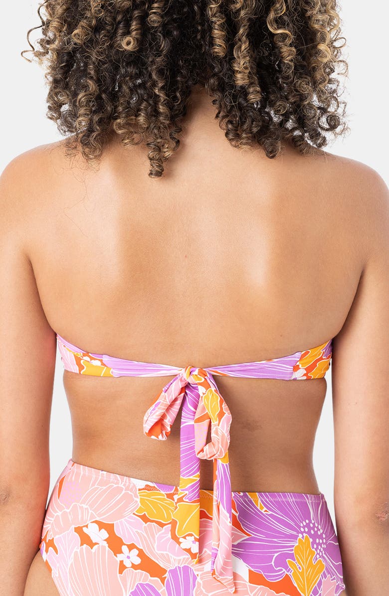 Roxy Bell Blooms Bandeau Bikini Top, Alternate, color, Lilac Multi