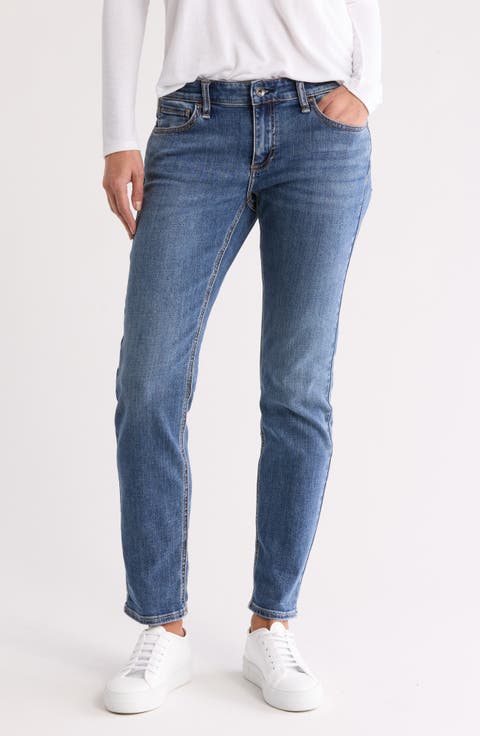 Dylan Low Rise Slim Leg Cuffed Jeans