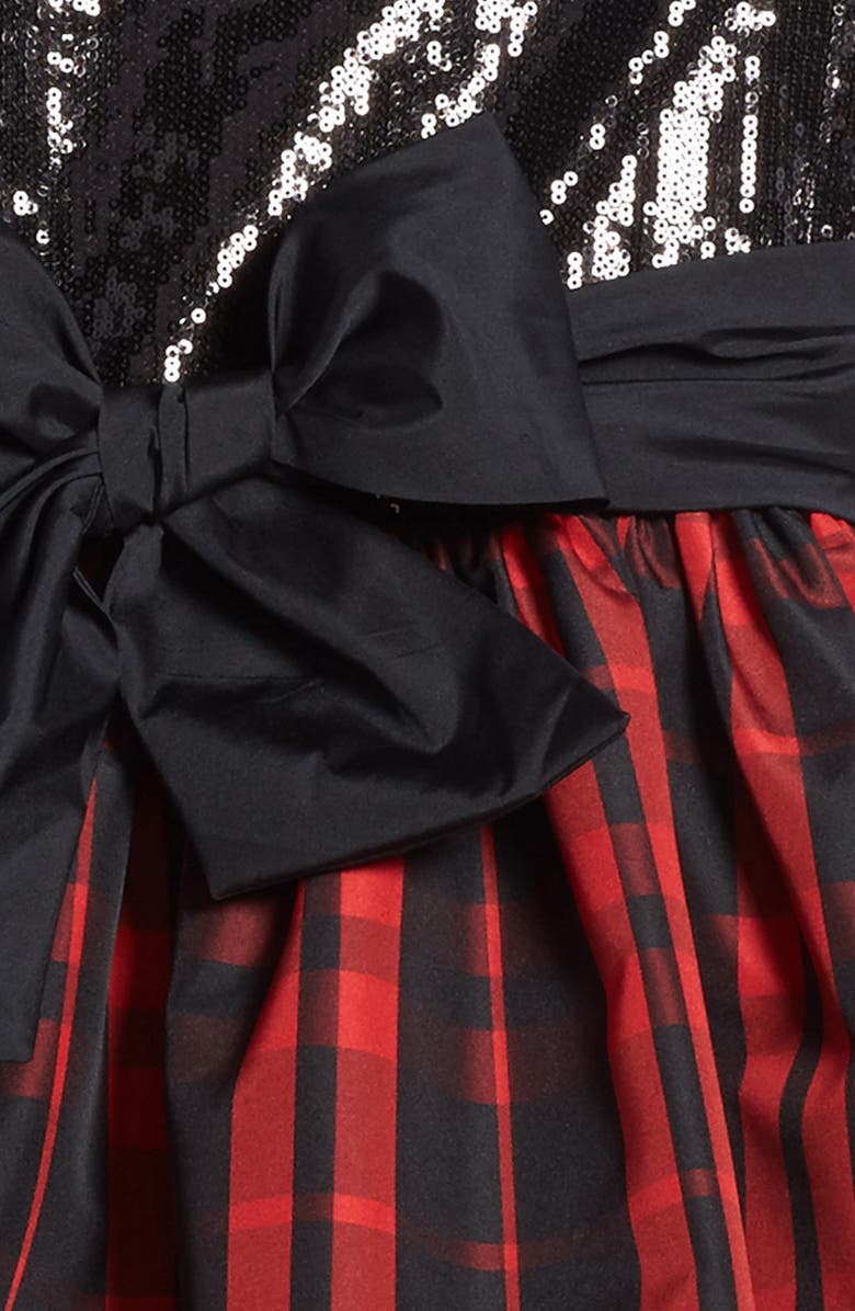 Pippa & Julie Sequin & Plaid Taffeta Dress, Alternate, color, 