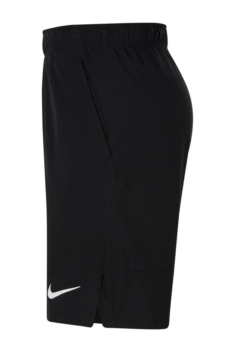 Flex Dri-FIT Woven Training Shorts, Alternate, color, BLACK/WHITE