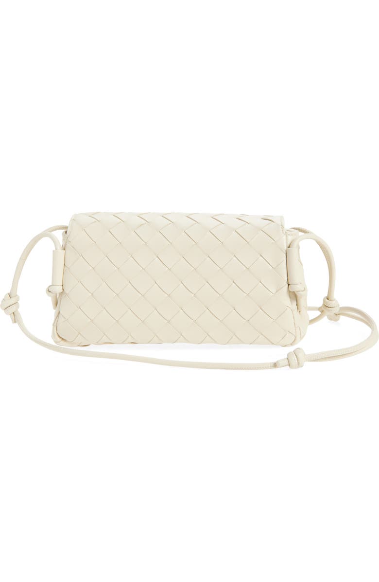 Bottega Veneta Discoteca Intrecciato Leather Crossbody Pouch, Alternate, color, 9197 Sea Salt-Gold
