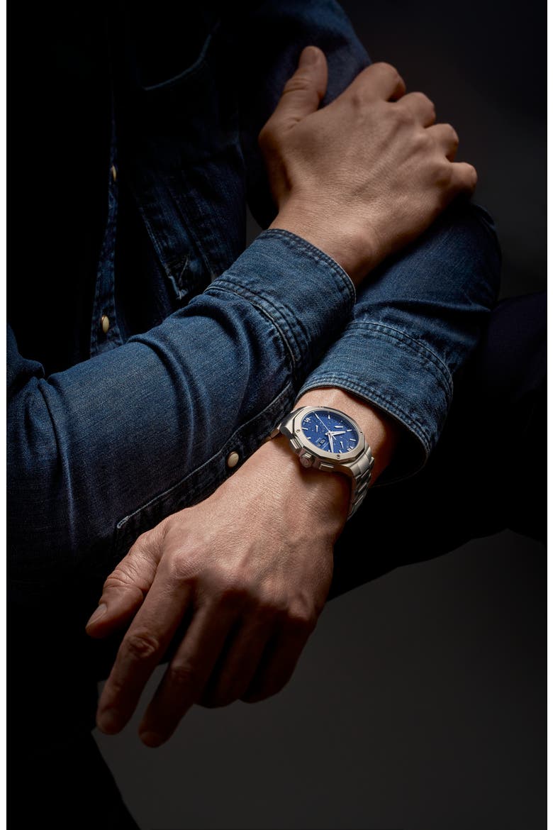 Riviera 10826 Automatic Chronograph Bracelet Watch, 41mm, Alternate, color, BLUE