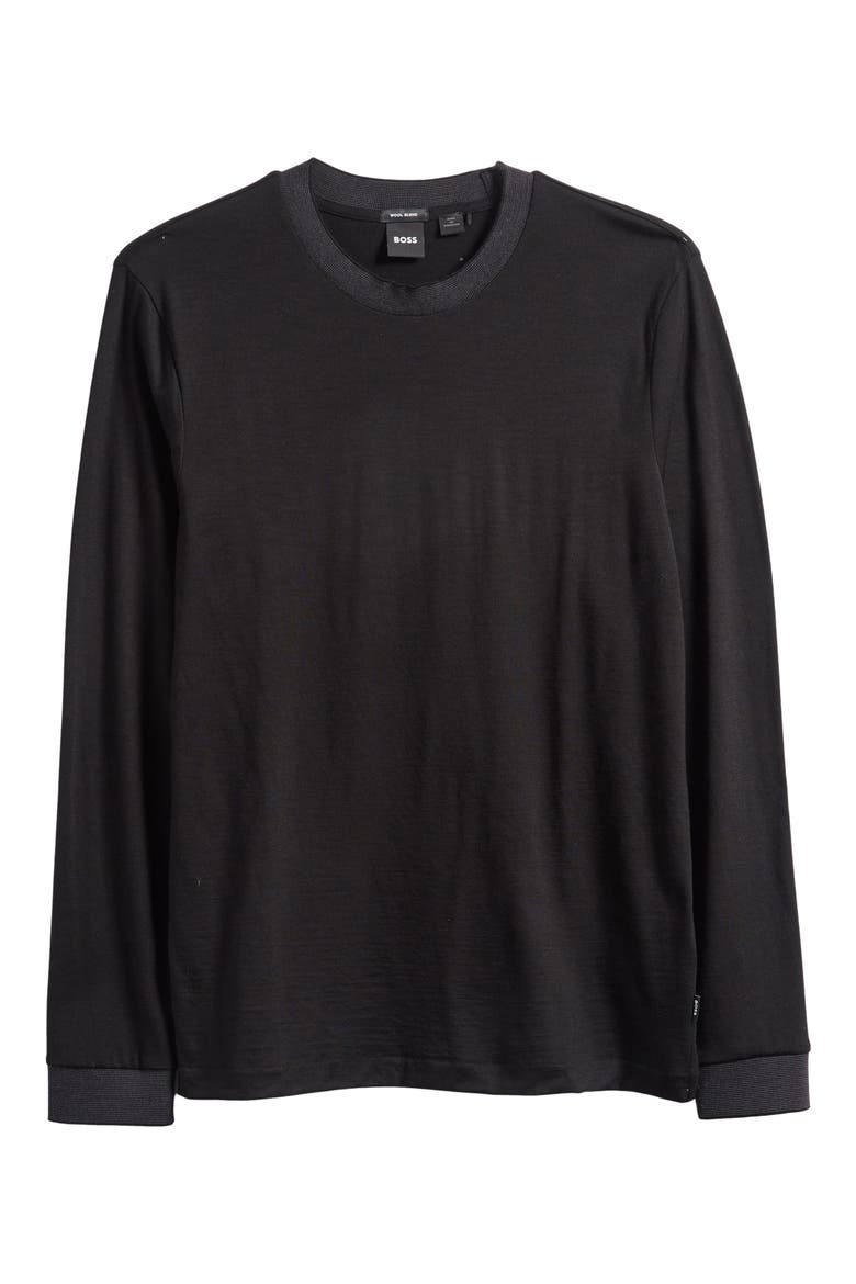 Talley 110 Wool Long Sleeve Pullover, Alternate, color, BLACK