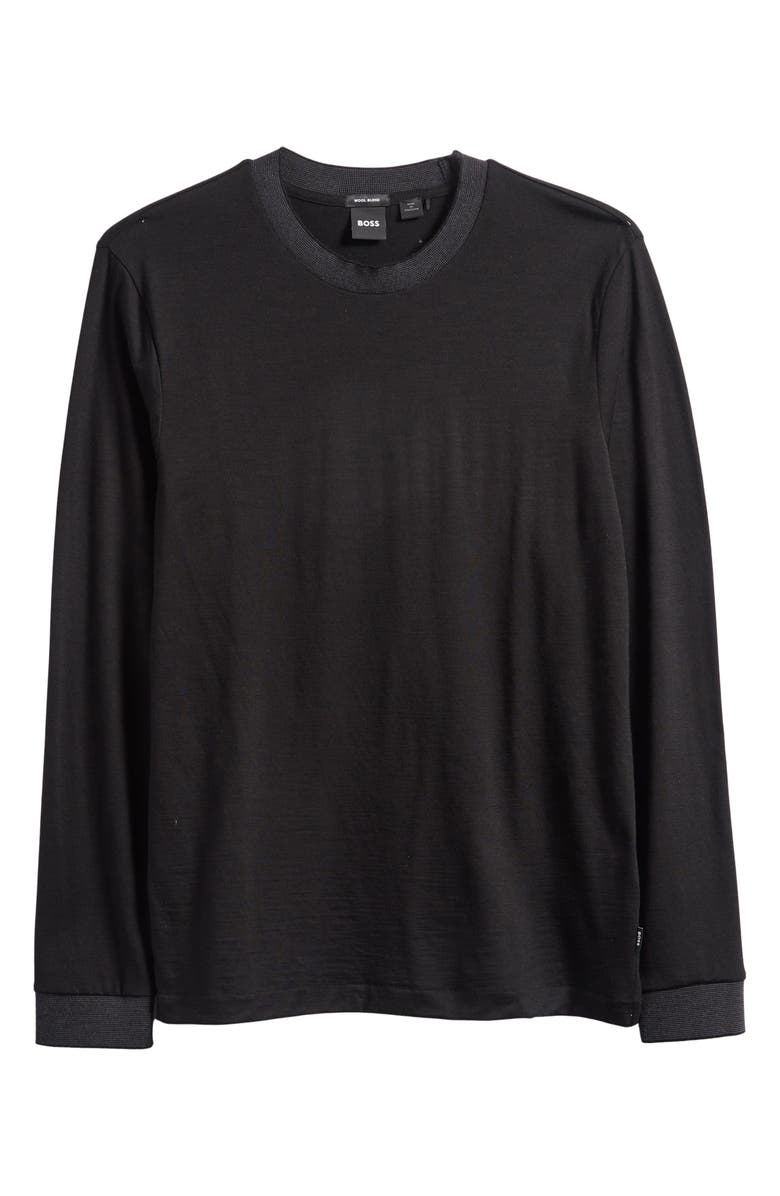 BOSS Talley 110 Wool Long Sleeve Pullover, Main, color, Black