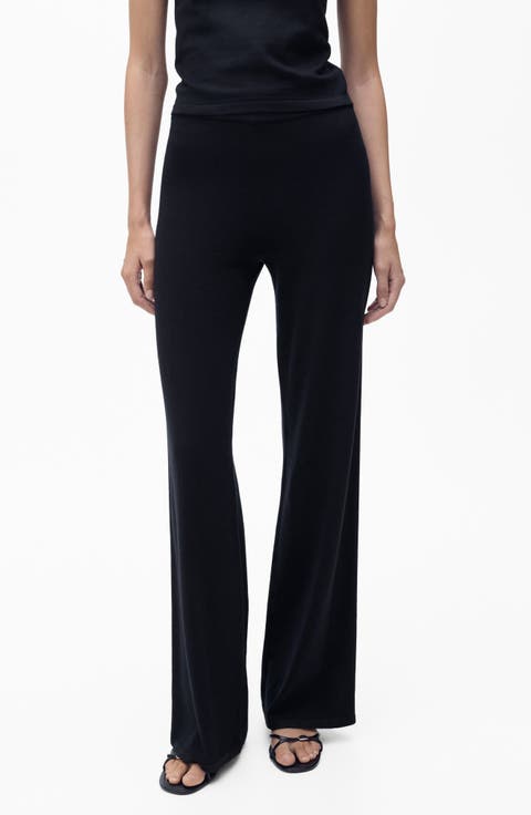 High Waist Wide Leg Knit Pants (Regular & Plus)