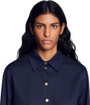 SANDRO Cotton shirt with wide cuffs