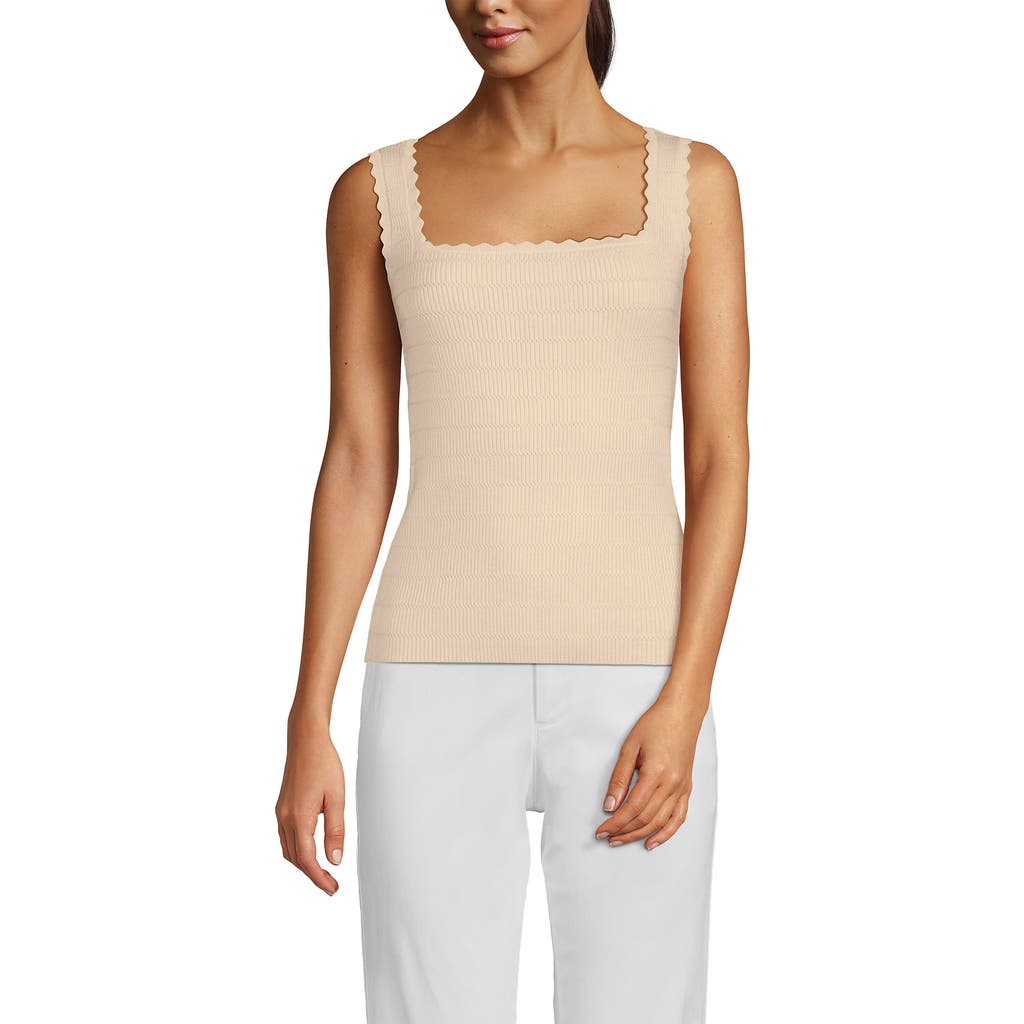 LANDS' END LANDS' END HIGH RETENTION SQUARE NECK TANK SWEATER