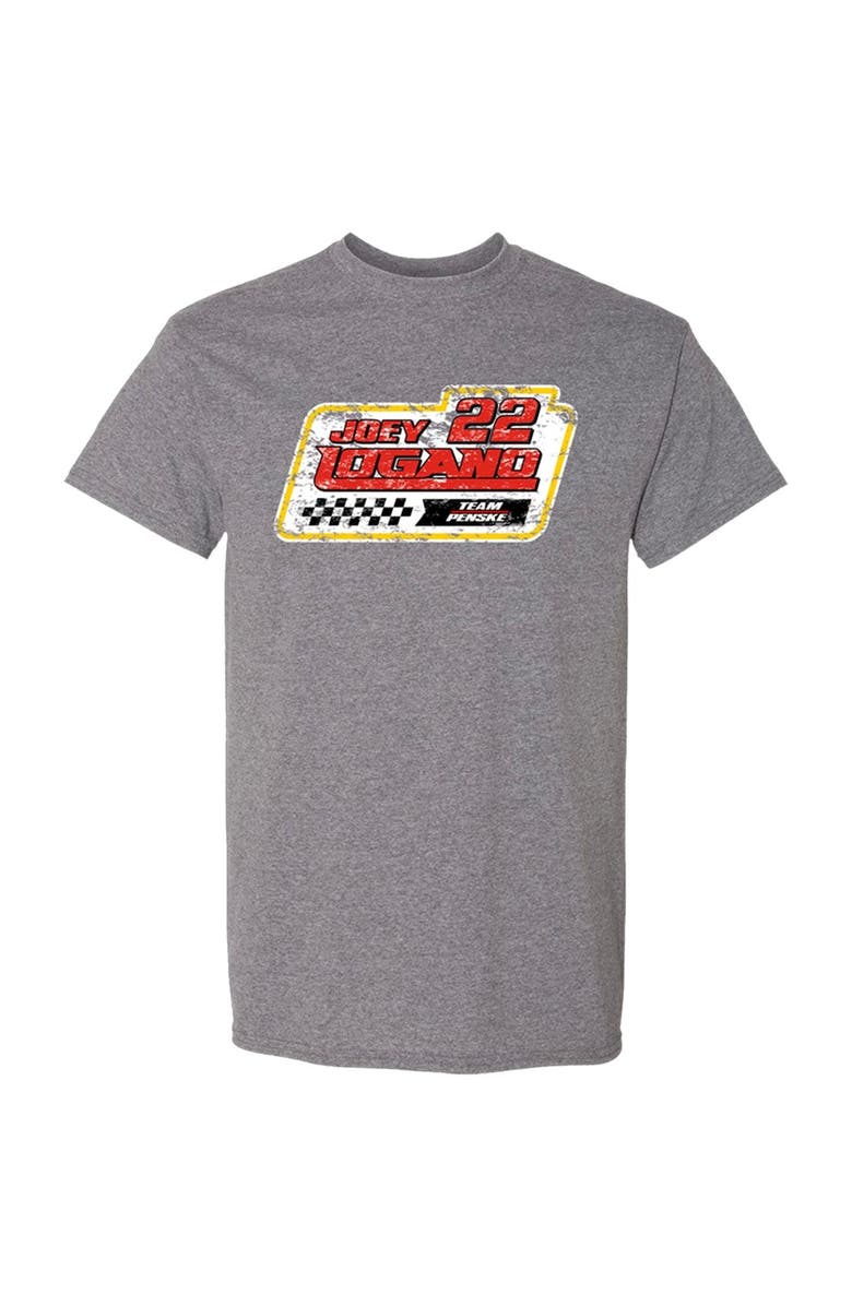 TEAM PENSKE Men's Team Penske Heathered Gray Joey Logano Lifestyle T-Shirt, Alternate, color, 