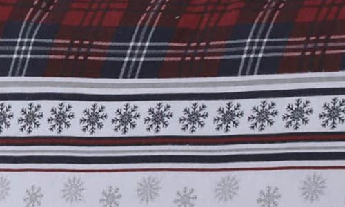 Azores Home Comfy Stripe Cotton Flannel Sheet Set In Red