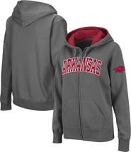 COLOSSEUM Women's Colosseum  Charcoal Arkansas Razorbacks Arched Name Full-Zip Hoodie