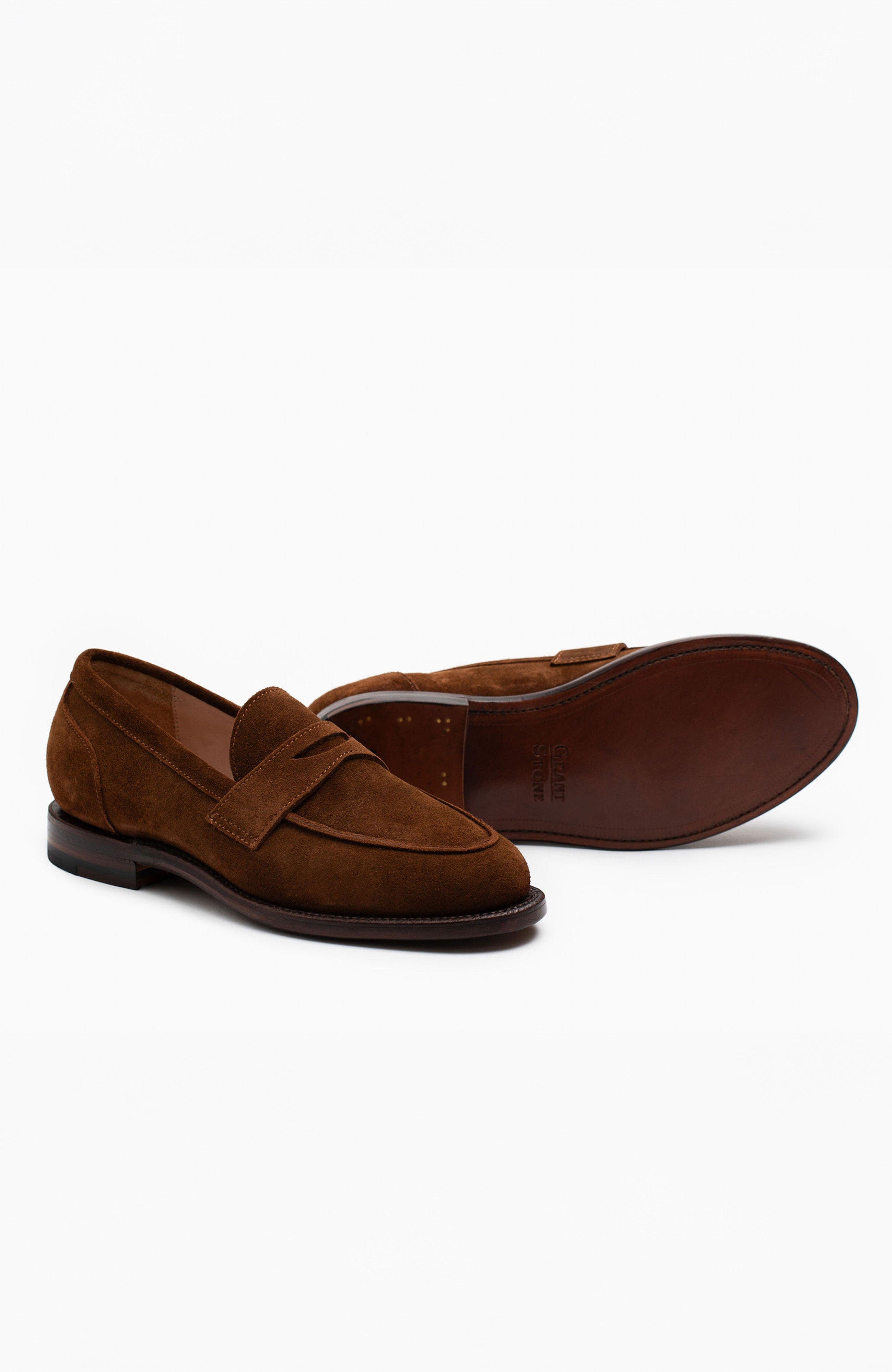 Grant Stone Clara Penny Loafer, Alternate, color, Bourbon Suede