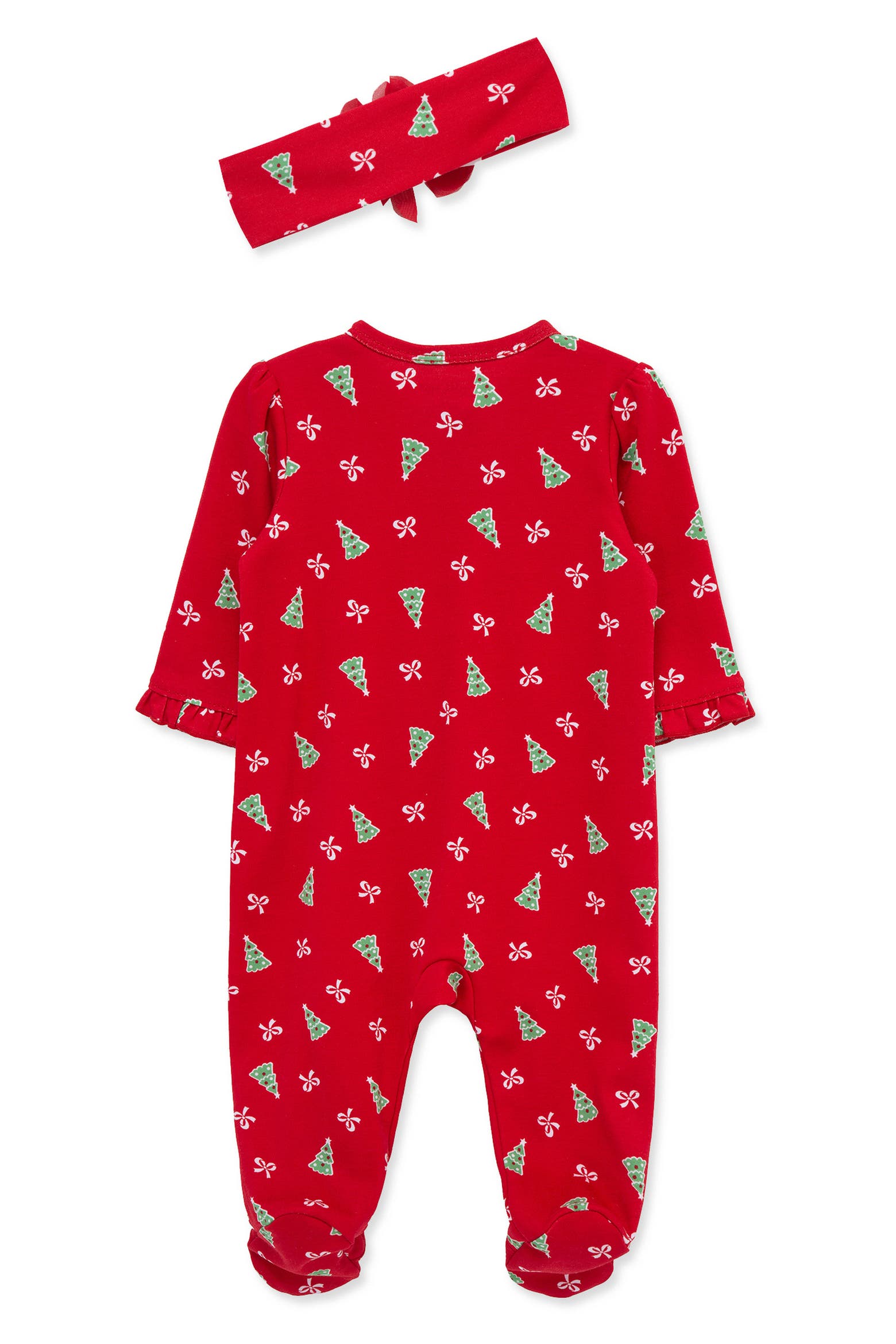 Tree Rash Little Me Pretty Trees Holiday Footie & Headband Set (Women ...