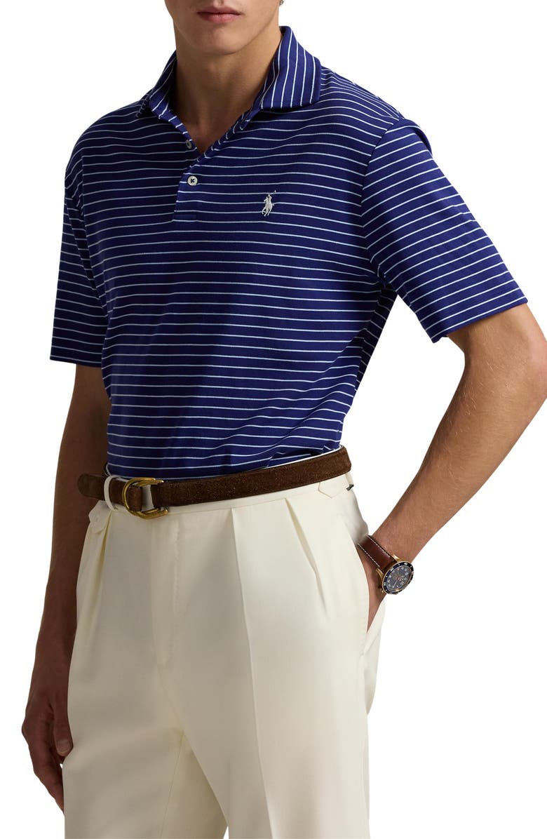 Polo Ralph Lauren Classic Fit Stripe Cotton Polo, Main, color, 