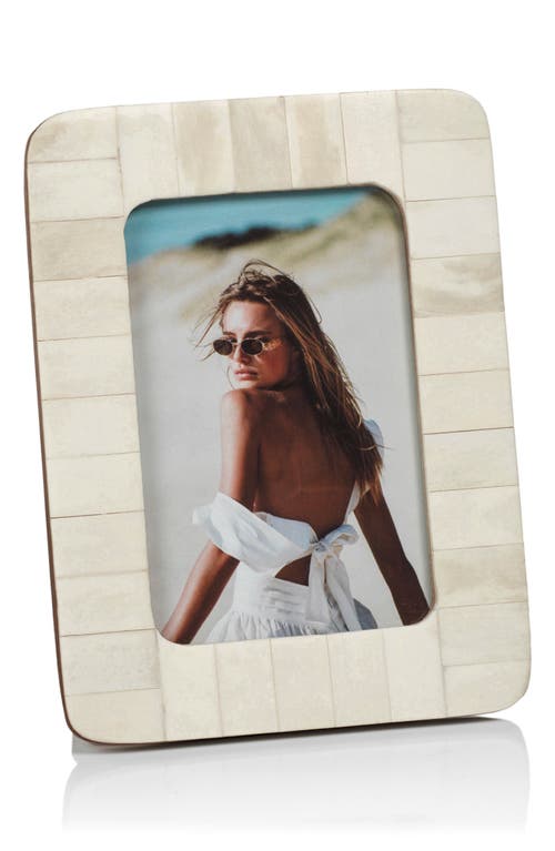 Zodax Bone Inlay Photo Frame In White