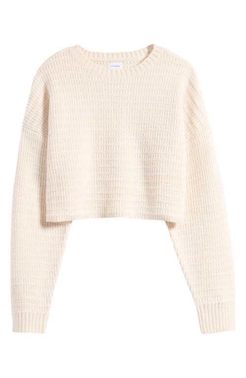 PACSUN PACSUN POLAR WAFFLE KNIT CROP SWEATER 