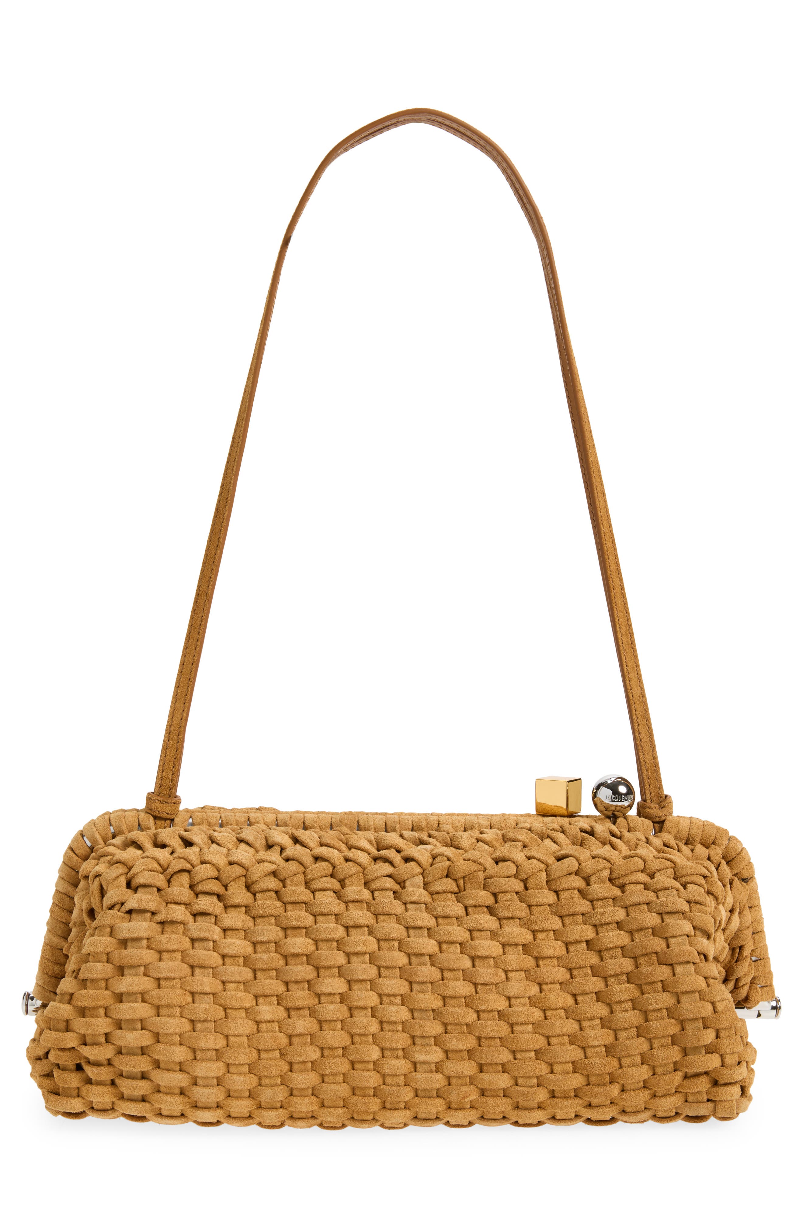 Jacquemus Large Pochette Salon Clutch, Alternate, color, Camel 830