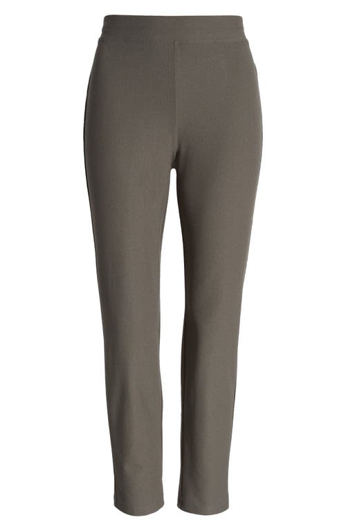 Eileen Fisher Slim Ankle Stretch Crepe Pants In Grove