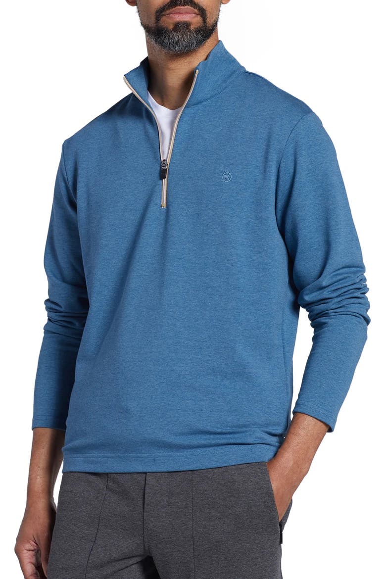 Domenico Quarter Zip Sweatshirt, Main, color, TEAL