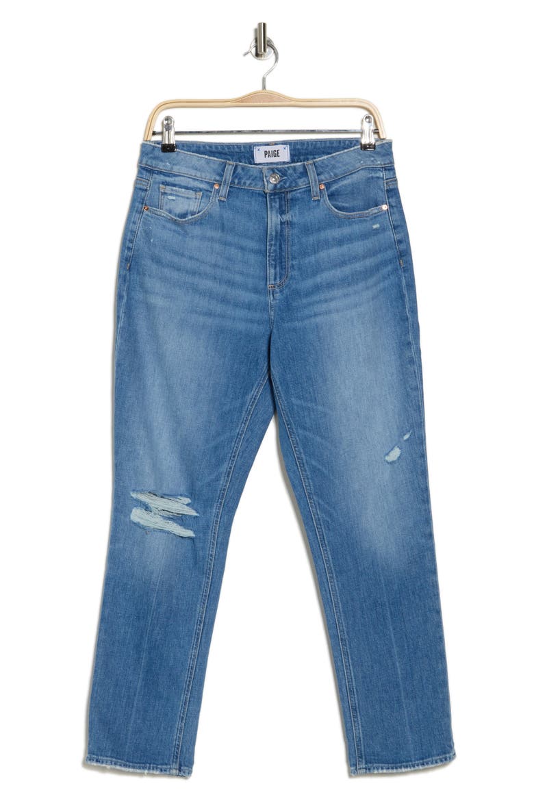 Brigitte High Waist Cuffed Straight Leg Jeans, Alternate, color, VIVA DESTRUCTED