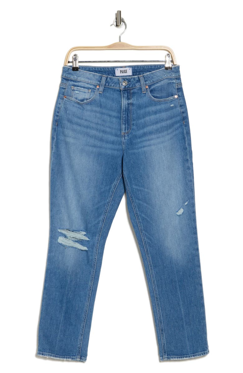 PAIGE Brigitte High Waist Cuffed Straight Leg Jeans, Alternate, color, 