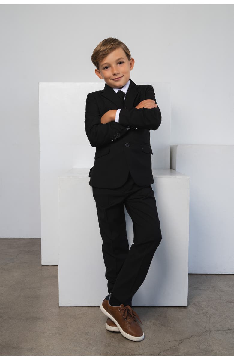 Peanut Butter Collection Kids' 007 5-Piece Slim Fit Suit, Alternate, color, Black
