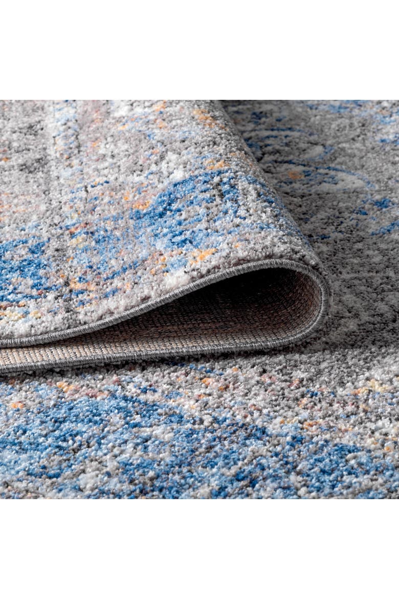 Anatolia Vintage Medallion Peacock Area Rug, Alternate, color, Peacock Blue/Gray